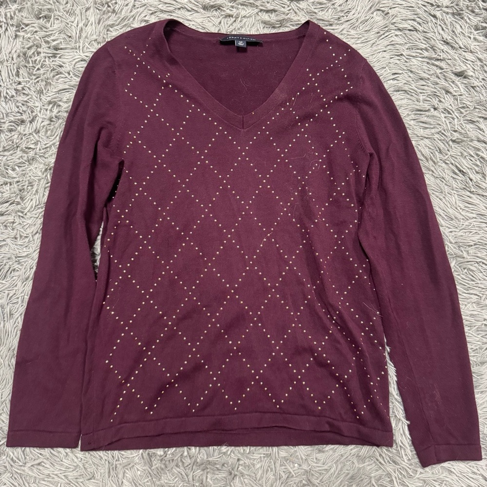 Women's Tommy Hilfiger V-Neck Sweater Size S 100% COTTON